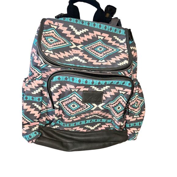 KELTY TRAVEL TOTE BACKPACK DIAPER BAG AZTEC PRINT PINK BLUE Excellent Condition - Picture 2 of 13